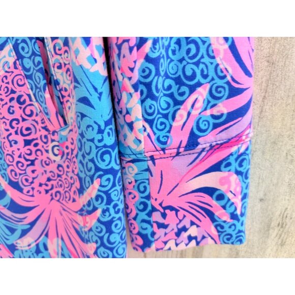 Lilly Pulitzer UPF 50+ Skipper Ruffle Dress in Blue Tropic Down Low Pineapple S - Picture 8 of 16